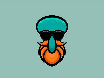 Blekutak animal art beard cartoon character cool cute design drawing freelance icon illustration illustrator logo mascot simple squid vector