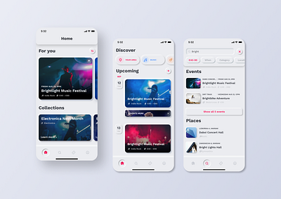 Neuomorphism Design - Ticket App app design mobile neuomorphism ui