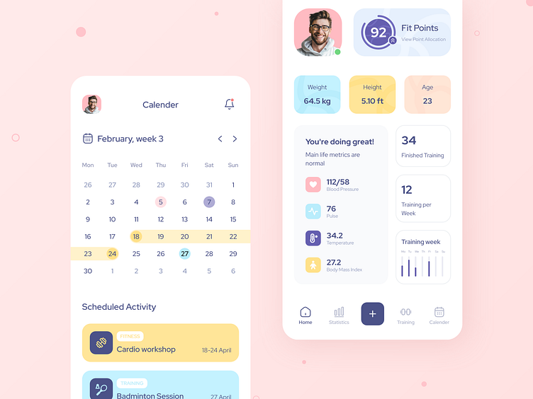 Health and Activity Tracking App by Sithira Mithmal on Dribbble