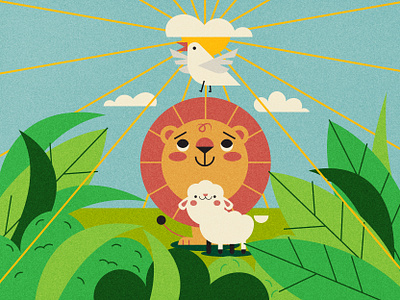 The Lion and the Lamb children god illustration jesus lamb lion the holy spirit