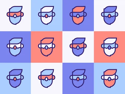 Another Designer With A Beard avatar beard bearded man designer flat illustration minimal pattern people simple spring thicklines vector