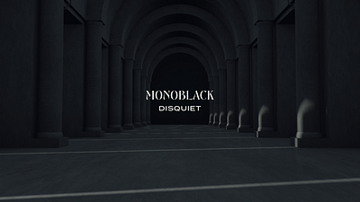 Monoblack — "Disquiet" 3d 3d animation adobe dimension after effects c4d cathedral cinema 4d cinema4d corridor dark design lighting modern art motion design motion graphics museum render statues stone texture