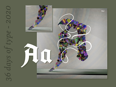 36 Days of Type 2020 – a b c d e f 36daysoftype 36daysoftype07 3d animation c4d cinema 4d design illustration iridescent motion design oil paint texture typography