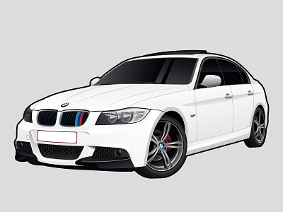 BMW 3 Series Illustration adobe illustrator automotive car illustration cars illustration vector vector art vector artwork vector illustration vector illustrator