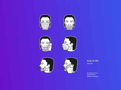 Icon Set #055 DailyUi Challenge app appdesign covid dailyui dailyui055 dailyuichallenge gradient icon icon set interfacedesign mask uidesign xd