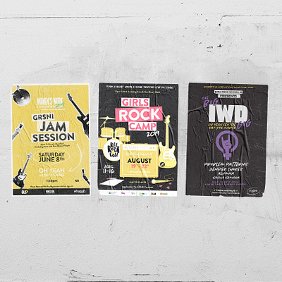 Girls Rock School NI Posters belfast gig poster illustraion music northern ireland poster poster design punk