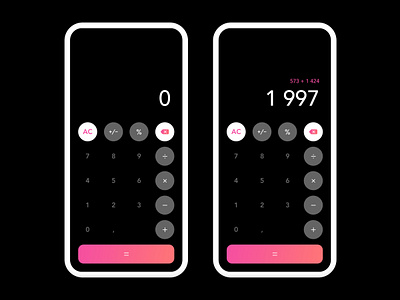 Calculator app app design black calculator calculator ui creative daily daily ui design gradient ui user interface