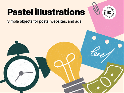Free pastel illustrations chalk design tools free freebie graphic design illustration pastel ui