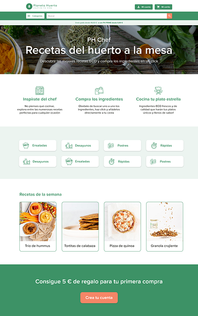 PH Chef Design Proposal design eco ecommerce green minimal recipe ui ux