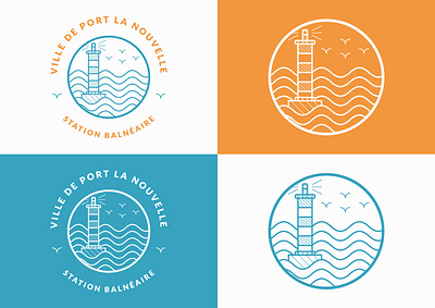 Ville de Port la nouvelle beach branding city illustrator lighthouse lighthouse logo logo logo design logodesign minimal summer vector