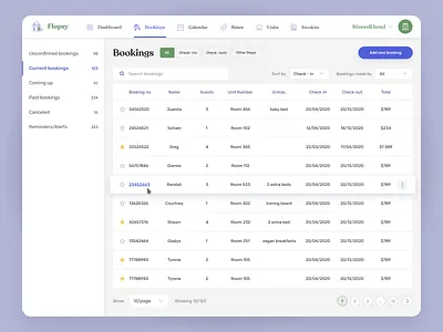 Flopsy: Hospitality Property Management Software booking app booking page booking system channel manager crm crm portal crm software dashboard ui hospitality hotel app hotel booking hotel booking app hotels maintenance management product design property management saas uxdesign uxui vacation rental