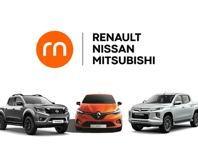 RENAULT NISSAN MITSUBISHI strategic Alliance abbreviation alliance alliance 2030 auto branding bridge car car logo design logo design logo redesign logotype mitsubishi nissan orange rebrand renault three worlds unfold