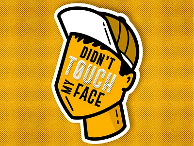 UN Creative Brief Badges #1: Didn't Touch My Face badge badges coronavirus covid19 face icon illustration pandemic procreate quarantine stayhome united nations