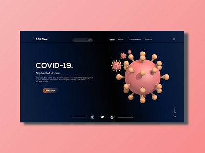 Landing Page Covid-19 concept coronavirus covid 19 design gradient design landing design landingpage news simple design typography ui uidesign web webdesign