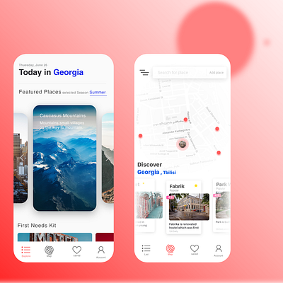 Tourist app feed activity feed feed map maps tourism tourist uxdesign uxui