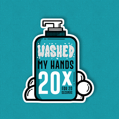 UN Creative Brief Badges #2: Washed my Hands 20x badge badges coronavirus covid19 icon illustration pandemic procreate quarantine soap stayhome united nations wash your hands