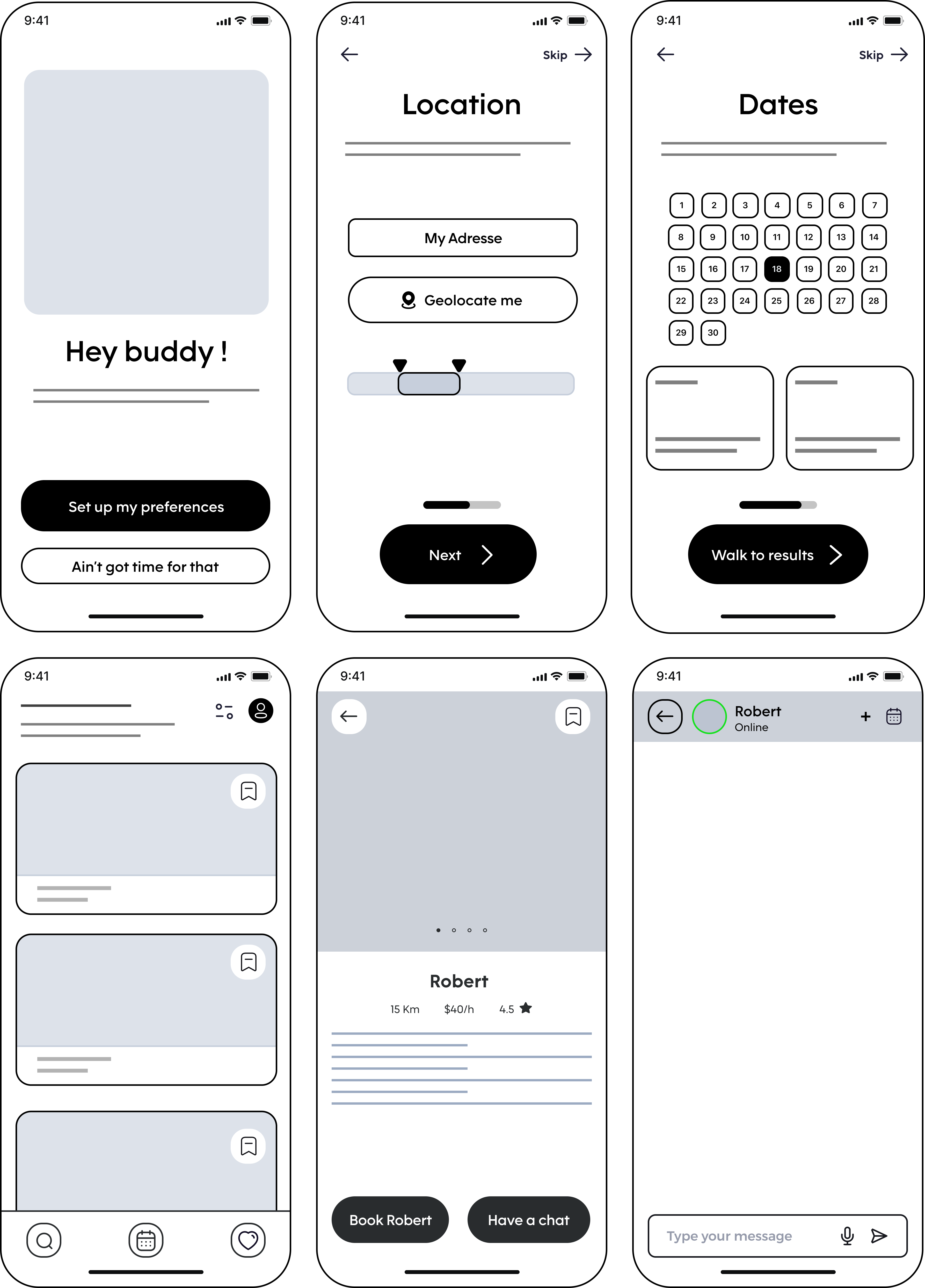 Final wireframes