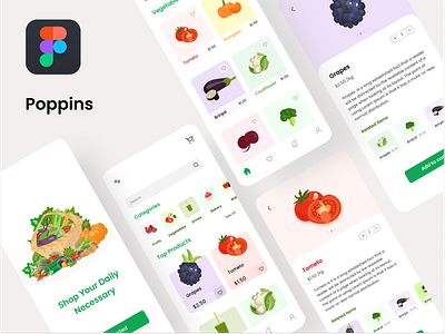 Grocery Shop App best design clean shot grocery minimal mobile mobile app mobile app design mobile design mobile ui mockup modern motion shopping shopping app store app ui uidesign uiux ux vegetables