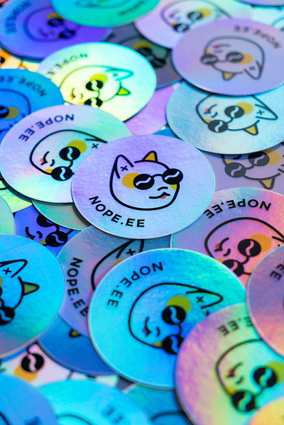 Stickers to die for branding cat cool gradient holo nope print shiny sticker sticker design stickermule