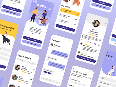Dog Wlkr - Dog walking App app product design ui ux
