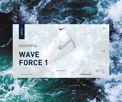 Wave Force 1 by Stampd | Landing Page Concept adobexd conceptdesign dailyui digitaldesign nike stampd ui userinterface ux webdesign website design