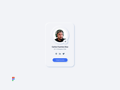 Contact card / Tarjeta de contacto app appdesign card card design cards cards ui concept daily ui challenge dailyui desafio ui designer figma follow neumorphism ui user user interface userexperience ux visual design