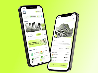 NFT-NC Part3 app design green icon mobile mockup nft ui ux