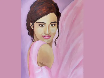 My portrait oil painting art artwork celebrities celebrity design disha drawing drawings oil oil on canvas oil paint oil painting painting paintings pink portrait portrait art portrait painting portraits purple hair