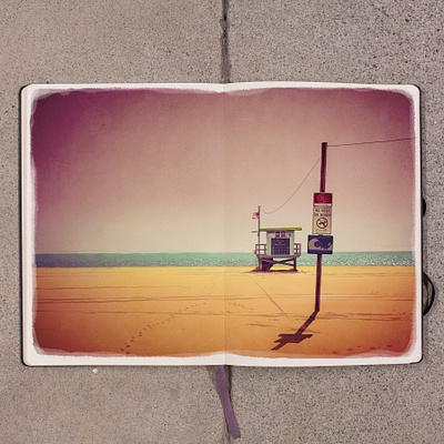 Beach Painting chris waind hand drawn illustration painting vancouver