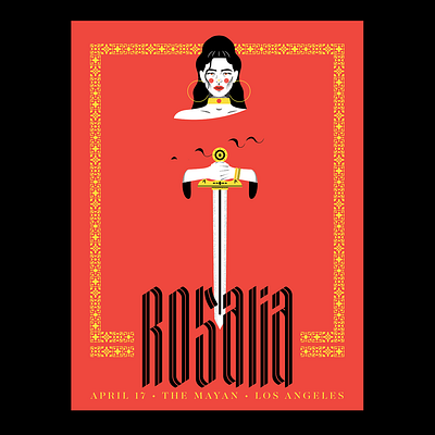 Rosalia Gig Poster gig poster illustration minimal music negative space poster wednesdaywavelengths