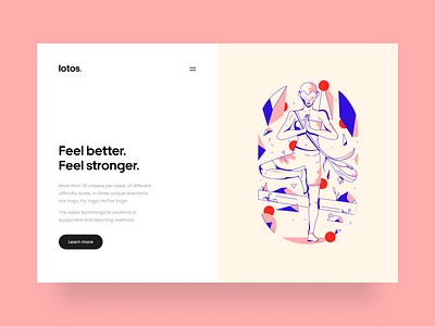 lotos - Web Design for Yoga Center clean colors emotion emotional design illustration illustrator sport ui web design web site yoga yoga center yoga design yoga illustration