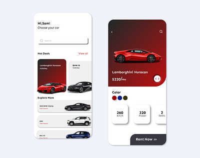 Rental Car App design app branding dailyui design figma figmadesign mobile moblieapp ui ux