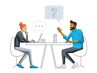 Interview Question Illustration figures illustration interview question vector art