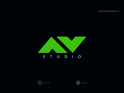 AV STUDIO Logo brand branddesign brandmark company design identity logo design logodesign logomark logotype minimal monogram music studio vector wordmark