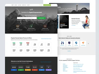 Homepage Design branding clean design domains homepage landing layout ui