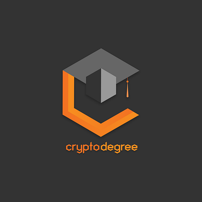 Cryptodegree branding crypto cryptocurrency degree education illustrator logo