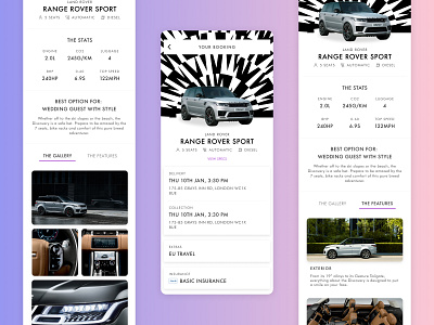 THE OUT - Premium Car Rental automotive car rental mobile app product design ui design