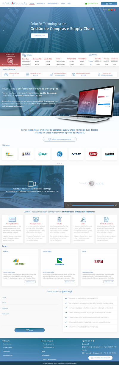 landing page web supply design