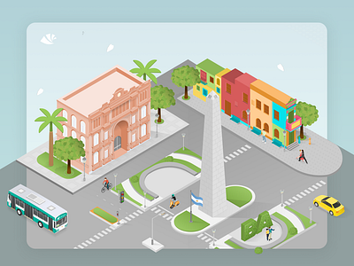 Buenos Aires City advertising adwords argentina city citytour design designer figma graphic illustartor illustration isometric isometric illustration obelisk tourism