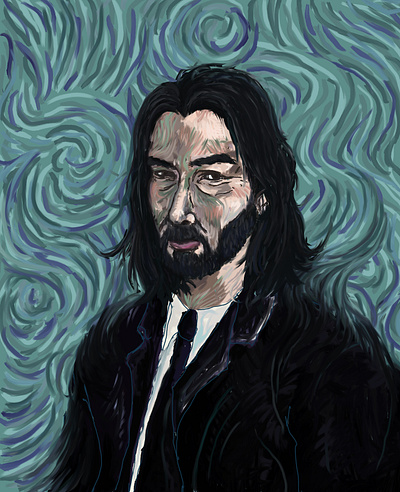 Breathtaking celebrity digital art illustration john wick keanu reeves photoshop