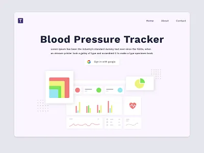 Blood Pressure Tracker Landing page blood pressure tracker blood pressure tracker illustration landing page landing page ui minimal ui ux ui design uidesign ux design web design
