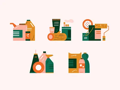 Household Chemicals chemicals design graphic design hand drawn household icons illustration illustrator infographic procreate products seo