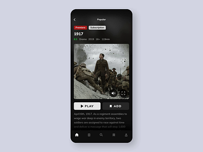 Trailers animation app design movies netflix player tvseries tvshow ui ux