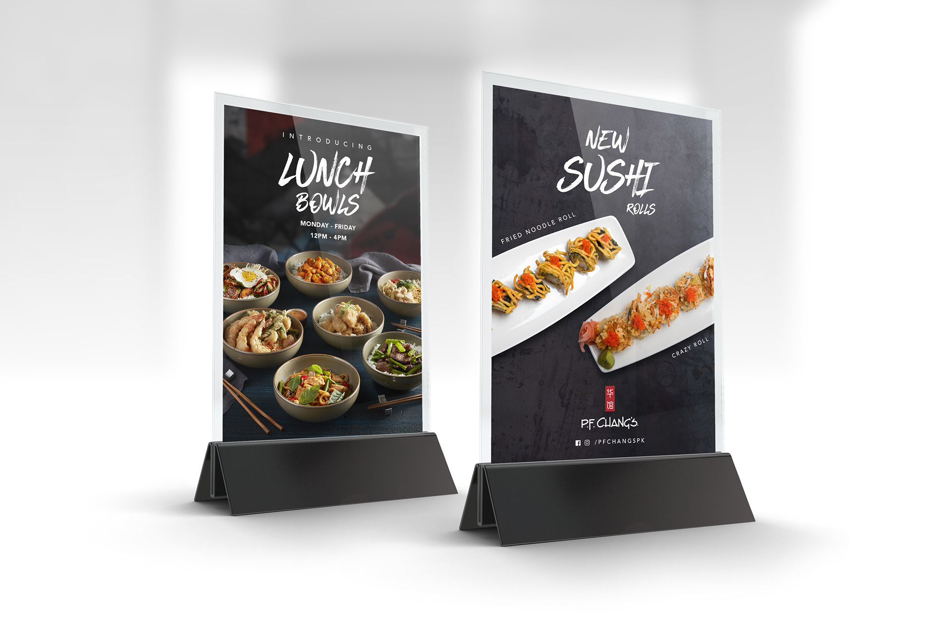 Table Talkers Design | P.F. Chang's Pakistan branding design menu pfchangs photoshop table talkers