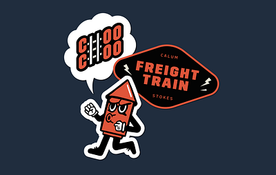 Freight Train stickers freight illustration stickers trim poster