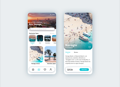 Bon Voyage barcelona bon voyage explore greece travel travel app ui ux