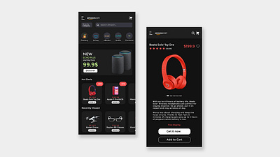 Amazon UI Redesign with Dark Mode | Rish Designs amazon android app app dark ui design ios app design rish rish designs ui ui ux uidesign uiux web design