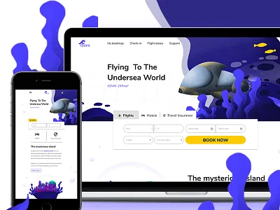 Quara Airline - Website Design Concept design illustration landingpage ui webdesign