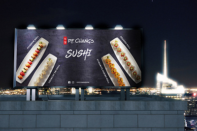 Sushi Billboard Design | P.F. Chang's Pakistan branding design pfchangs photoshop print sushi