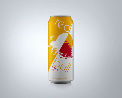 Red Bull Can bull can design energy energy drink illustration illustrator logo power red sun yellow